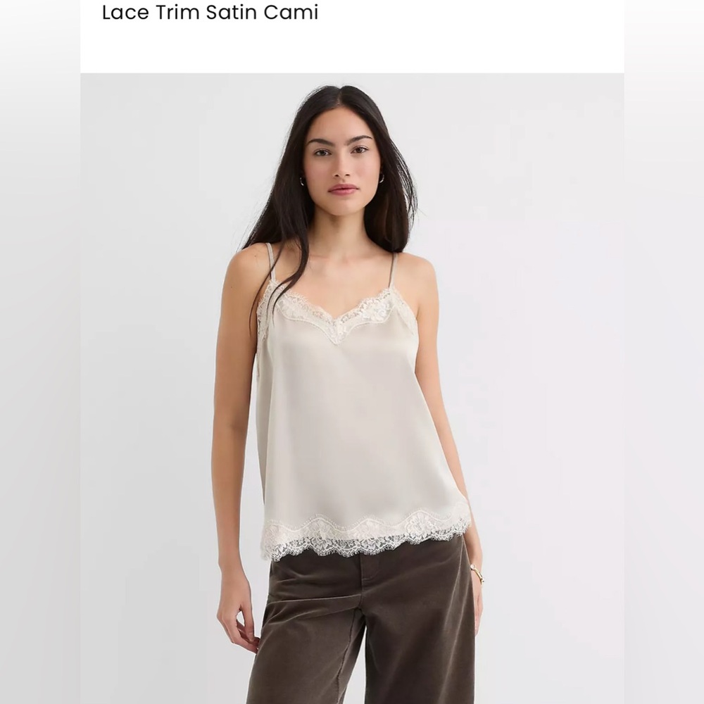 LOFT Lace Trim Satin Cami - size medium